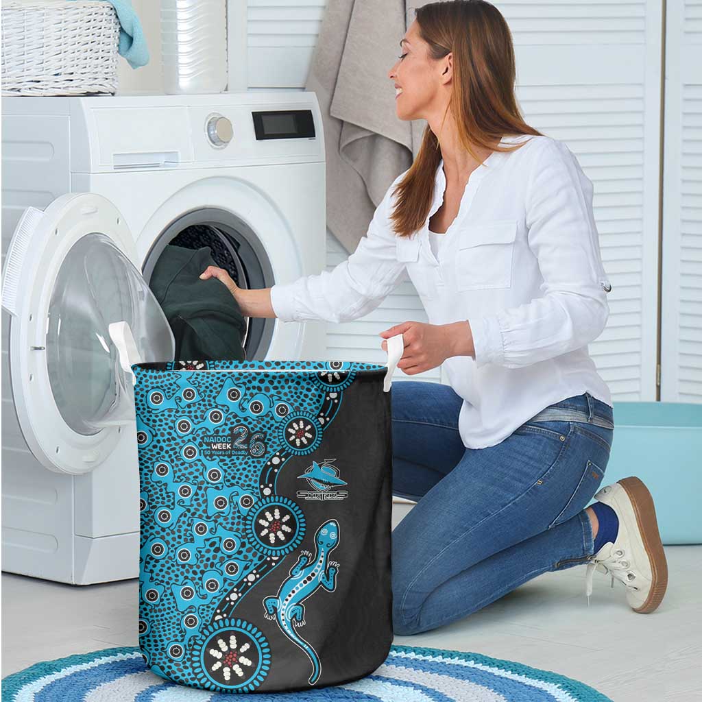Cronulla-Sutherland Sharks NAIDOC Week 2026 Laundry Basket Aboriginal Lizard Dot Painting - 50 Years of Deadly