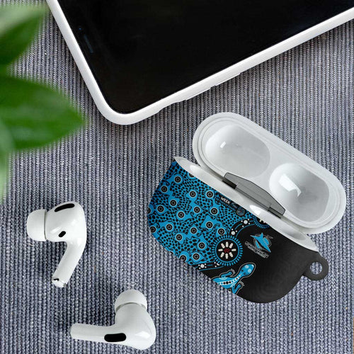 Cronulla-Sutherland Sharks NAIDOC Week 2026 AirPods Case Aboriginal Lizard Dot Painting - 50 Years of Deadly