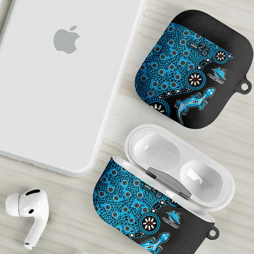 Cronulla-Sutherland Sharks NAIDOC Week 2026 AirPods Case Aboriginal Lizard Dot Painting - 50 Years of Deadly