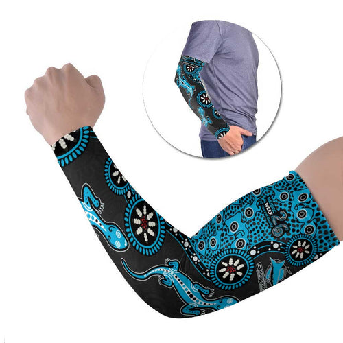 Cronulla-Sutherland Sharks NAIDOC Week 2026 Arm Sleeves Aboriginal Lizard Dot Painting - 50 Years of Deadly