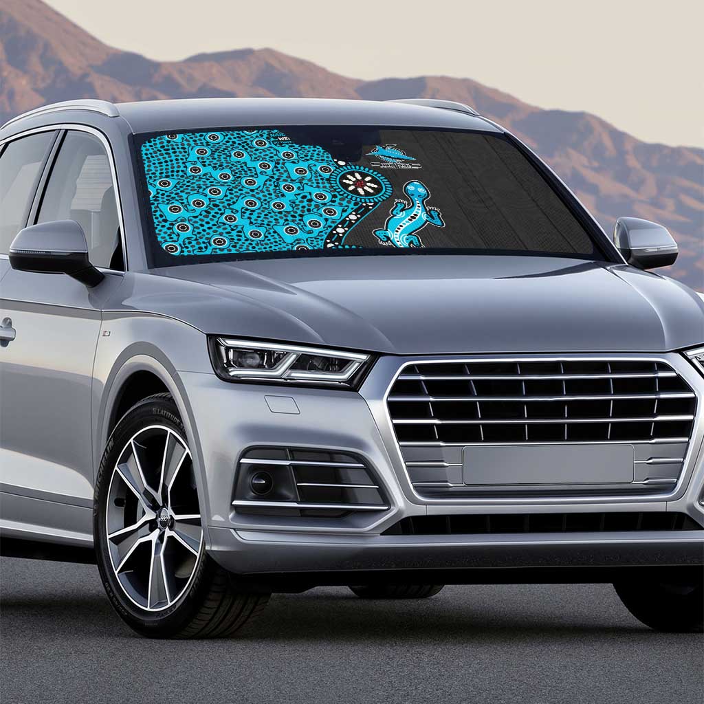 Cronulla-Sutherland Sharks NAIDOC Week 2026 Auto Sun Shade Aboriginal Lizard Dot Painting - 50 Years of Deadly