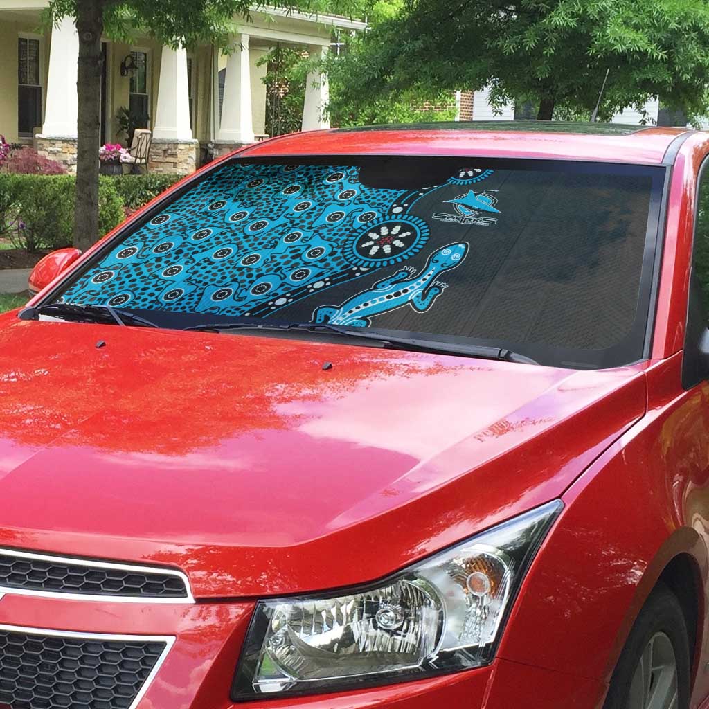 Cronulla-Sutherland Sharks NAIDOC Week 2026 Auto Sun Shade Aboriginal Lizard Dot Painting - 50 Years of Deadly