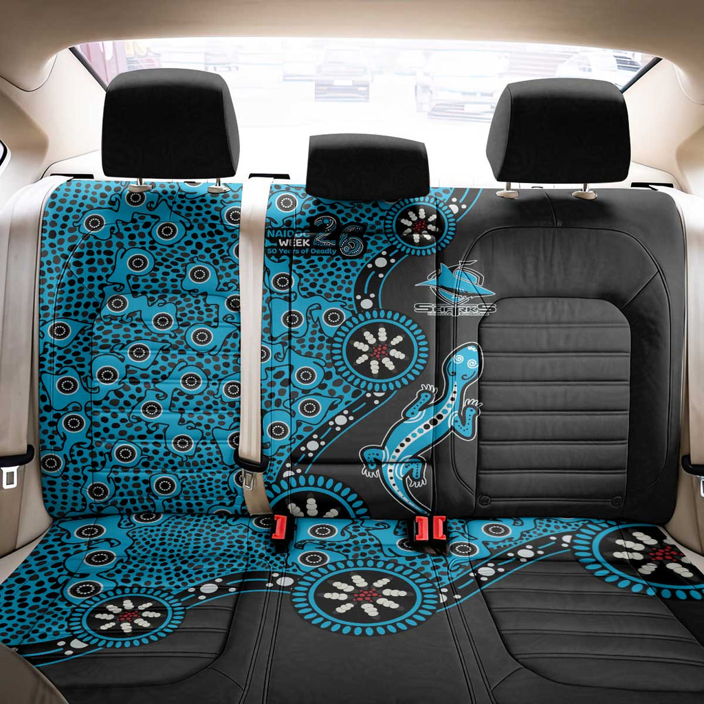 Cronulla-Sutherland Sharks NAIDOC Week 2026 Back Car Seat Cover Aboriginal Lizard Dot Painting - 50 Years of Deadly