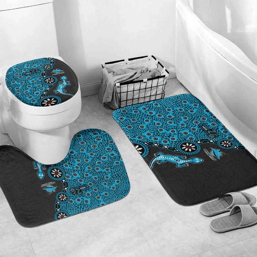Cronulla-Sutherland Sharks NAIDOC Week 2026 Bathroom Set Aboriginal Lizard Dot Painting - 50 Years of Deadly