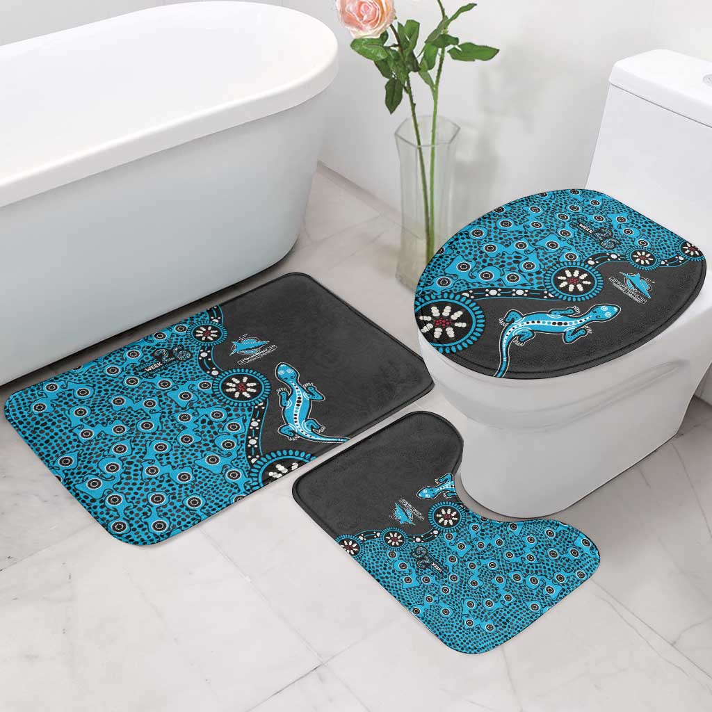Cronulla-Sutherland Sharks NAIDOC Week 2026 Bathroom Set Aboriginal Lizard Dot Painting - 50 Years of Deadly