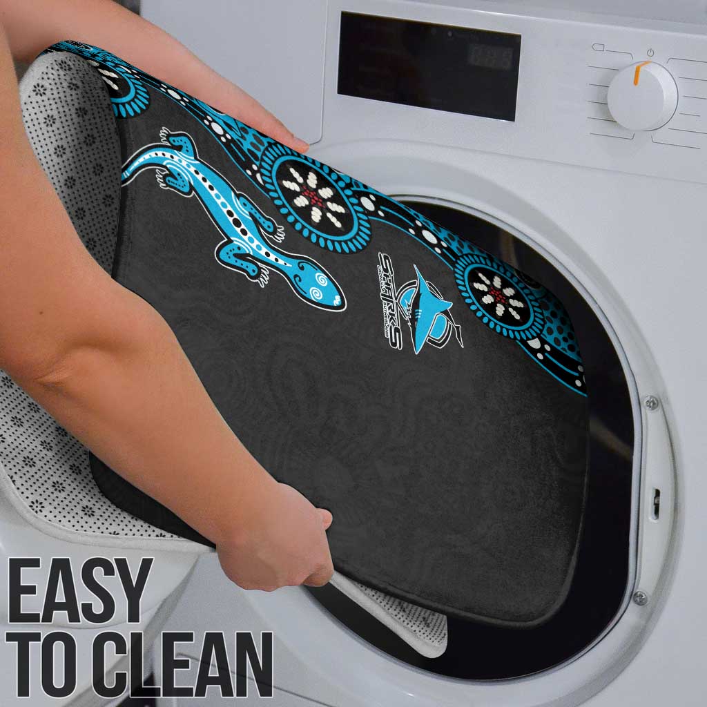 Cronulla-Sutherland Sharks NAIDOC Week 2026 Bathroom Set Aboriginal Lizard Dot Painting - 50 Years of Deadly