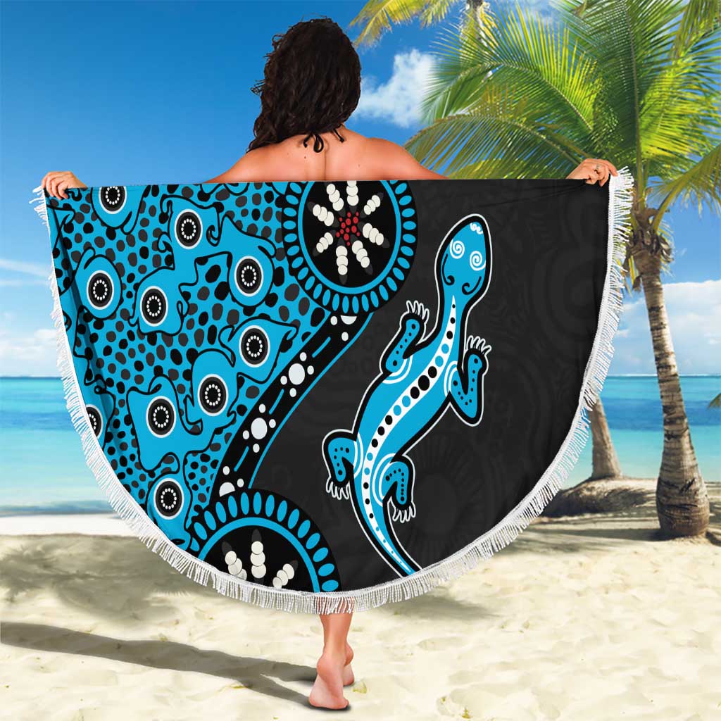 Cronulla-Sutherland Sharks NAIDOC Week 2026 Beach Blanket Aboriginal Lizard Dot Painting - 50 Years of Deadly