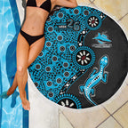 Cronulla-Sutherland Sharks NAIDOC Week 2026 Beach Blanket Aboriginal Lizard Dot Painting - 50 Years of Deadly