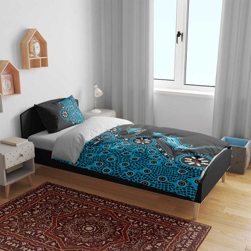 Cronulla-Sutherland Sharks NAIDOC Week 2026 Bedding Set Aboriginal Lizard Dot Painting - 50 Years of Deadly