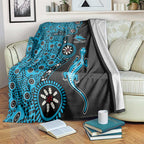 Cronulla-Sutherland Sharks NAIDOC Week 2026 Blanket Aboriginal Lizard Dot Painting - 50 Years of Deadly