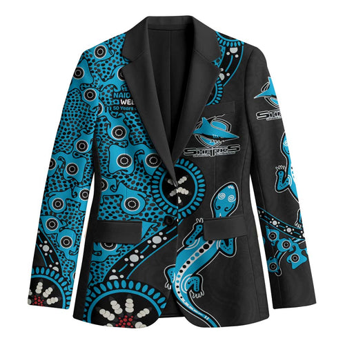Cronulla-Sutherland Sharks NAIDOC Week 2026 Blazer Aboriginal Lizard Dot Painting - 50 Years of Deadly