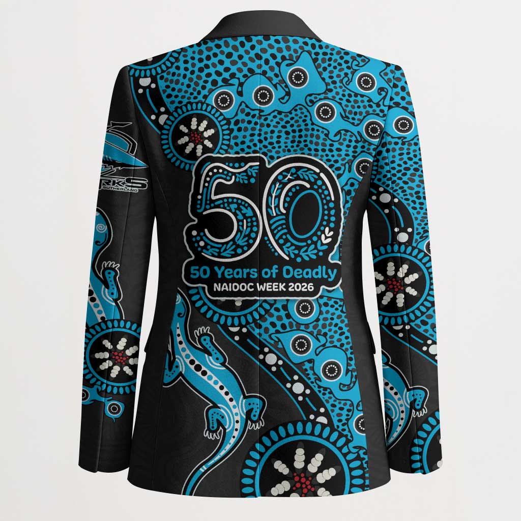 Cronulla-Sutherland Sharks NAIDOC Week 2026 Blazer Aboriginal Lizard Dot Painting - 50 Years of Deadly