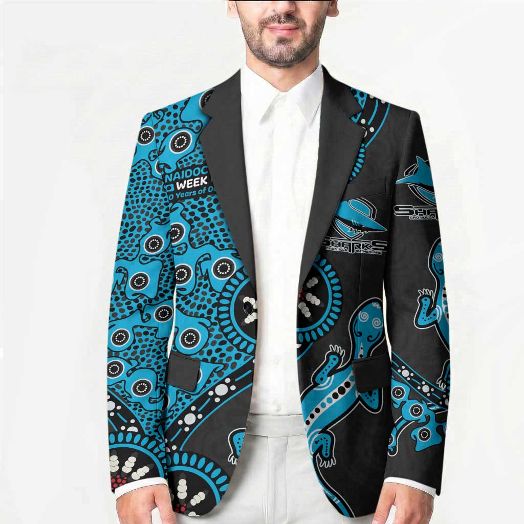 Cronulla-Sutherland Sharks NAIDOC Week 2026 Blazer Aboriginal Lizard Dot Painting - 50 Years of Deadly