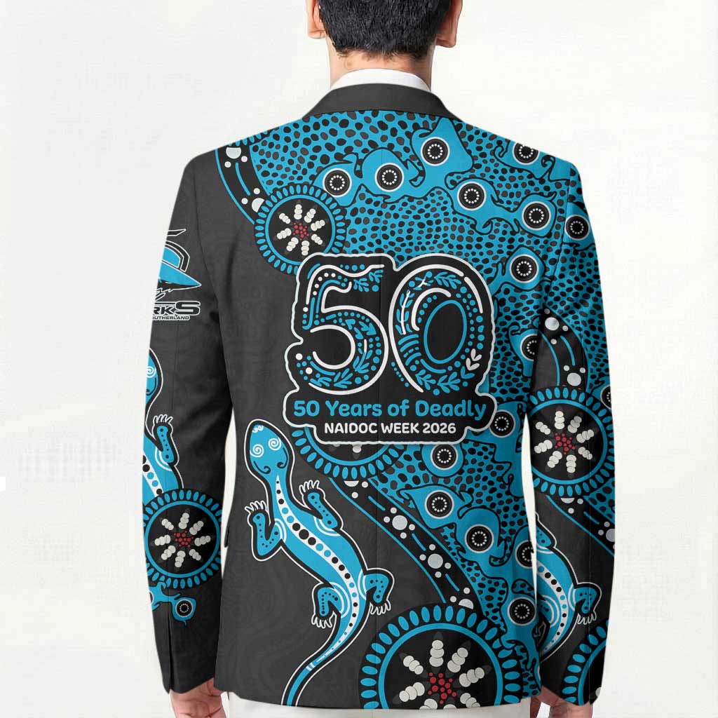 Cronulla-Sutherland Sharks NAIDOC Week 2026 Blazer Aboriginal Lizard Dot Painting - 50 Years of Deadly