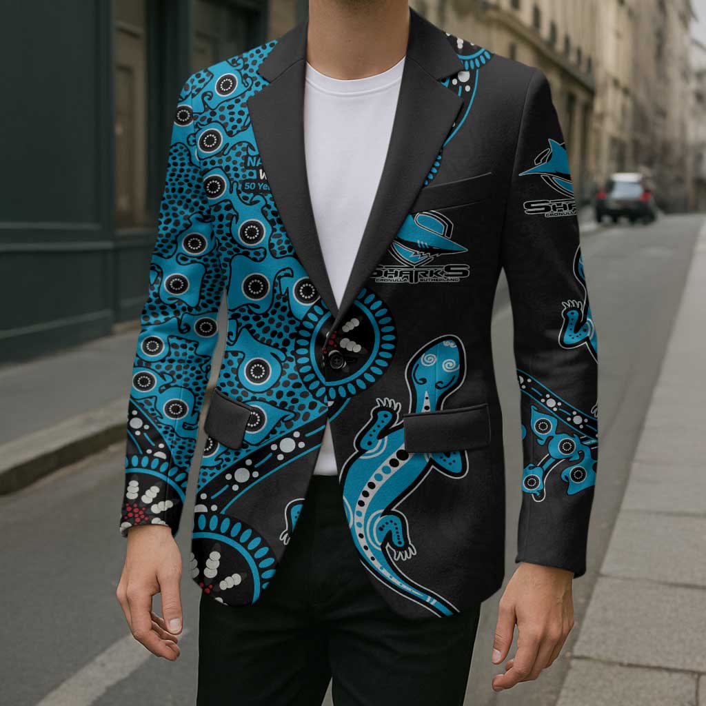 Cronulla-Sutherland Sharks NAIDOC Week 2026 Blazer Aboriginal Lizard Dot Painting - 50 Years of Deadly