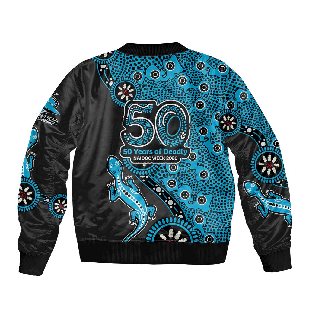 Cronulla-Sutherland Sharks NAIDOC Week 2026 Bomber Jacket Aboriginal Lizard Dot Painting - 50 Years of Deadly