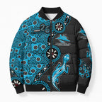 Cronulla-Sutherland Sharks NAIDOC Week 2026 Bomber Puffer Jacket Aboriginal Lizard Dot Painting - 50 Years of Deadly