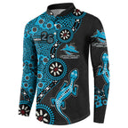 Cronulla-Sutherland Sharks NAIDOC Week 2026 Button Sweatshirt Aboriginal Lizard Dot Painting - 50 Years of Deadly