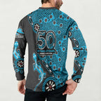 Cronulla-Sutherland Sharks NAIDOC Week 2026 Button Sweatshirt Aboriginal Lizard Dot Painting - 50 Years of Deadly