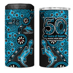 Cronulla-Sutherland Sharks NAIDOC Week 2026 4 in 1 Can Cooler Tumbler Aboriginal Lizard Dot Painting - 50 Years of Deadly