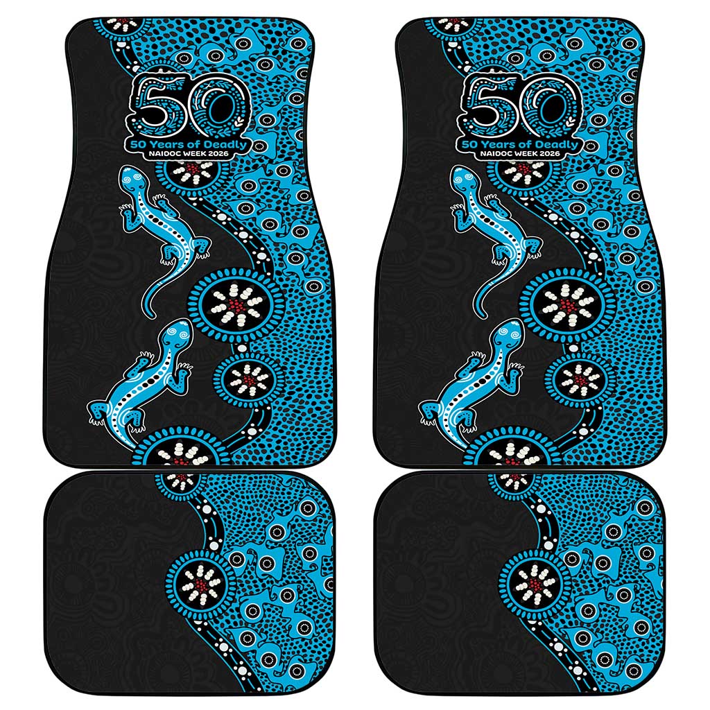 Cronulla-Sutherland Sharks NAIDOC Week 2026 Car Mats Aboriginal Lizard Dot Painting - 50 Years of Deadly