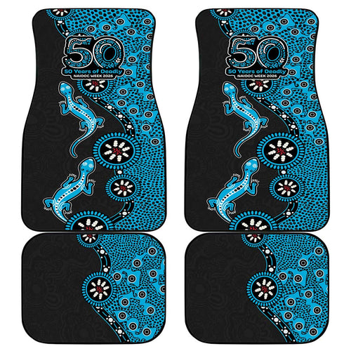 Cronulla-Sutherland Sharks NAIDOC Week 2026 Car Mats Aboriginal Lizard Dot Painting - 50 Years of Deadly