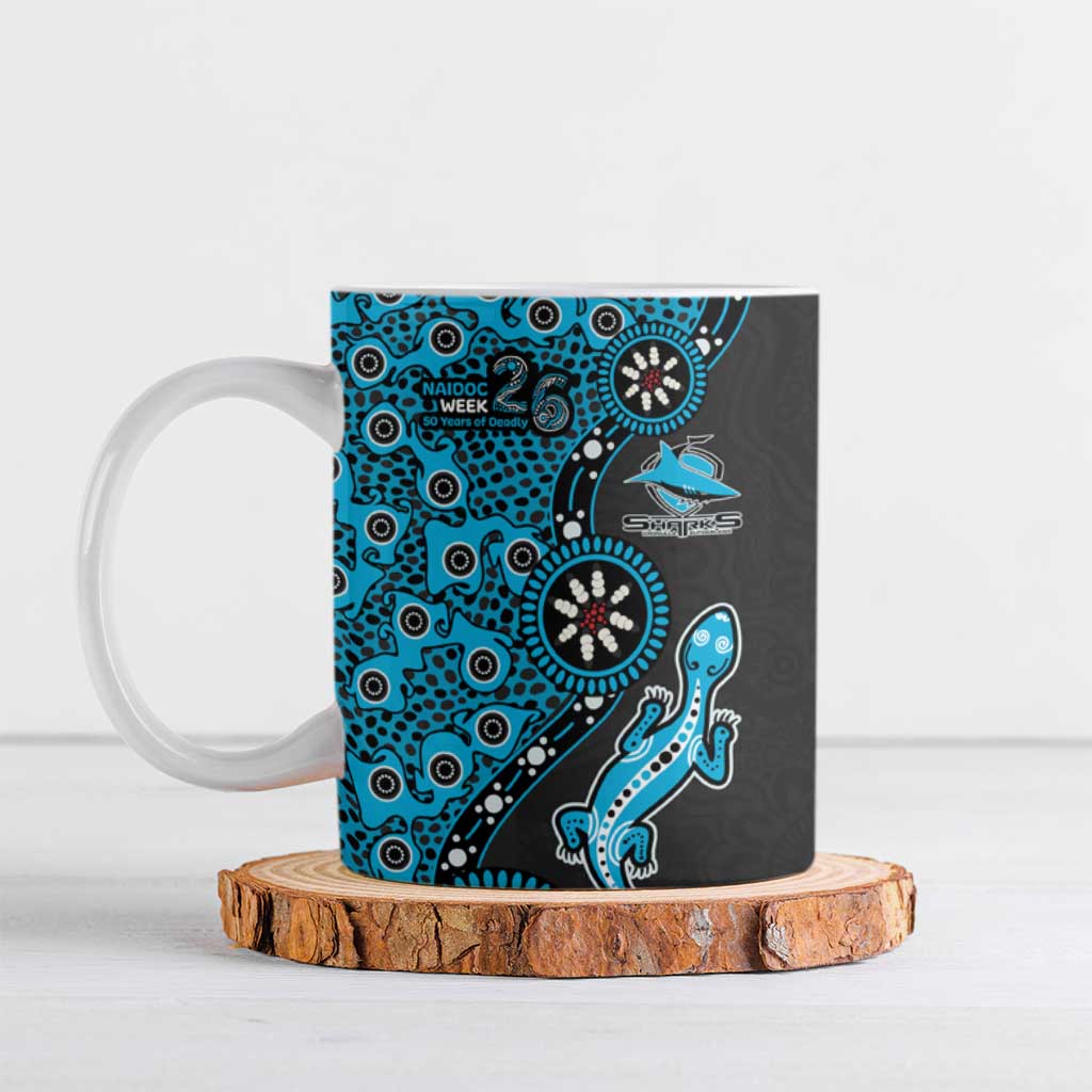 Cronulla-Sutherland Sharks NAIDOC Week 2026 Ceramic Mug Aboriginal Lizard Dot Painting - 50 Years of Deadly