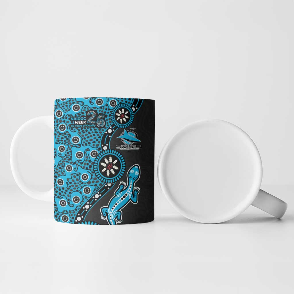 Cronulla-Sutherland Sharks NAIDOC Week 2026 Ceramic Mug Aboriginal Lizard Dot Painting - 50 Years of Deadly