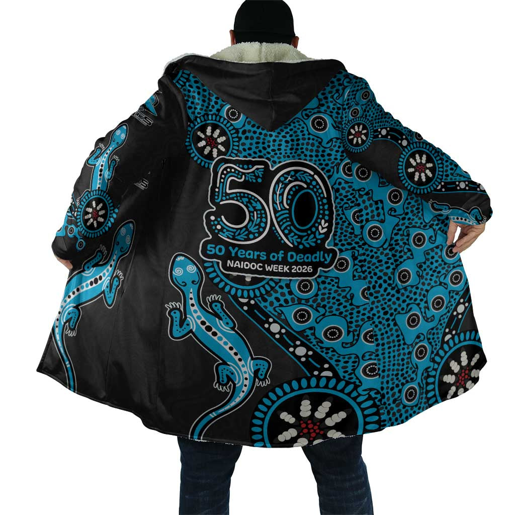 Cronulla-Sutherland Sharks NAIDOC Week 2026 Cloak Aboriginal Lizard Dot Painting - 50 Years of Deadly