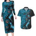 Cronulla-Sutherland Sharks NAIDOC Week 2026 Couples Matching Long Sleeve Bodycon Dress and Hawaiian Shirt Aboriginal Lizard Dot Painting - 50 Years of Deadly