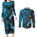 Cronulla-Sutherland Sharks NAIDOC Week 2026 Couples Matching Long Sleeve Bodycon Dress and Long Sleeve Button Shirt Aboriginal Lizard Dot Painting - 50 Years of Deadly