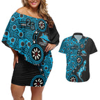 Cronulla-Sutherland Sharks NAIDOC Week 2026 Couples Matching Off Shoulder Short Dress and Hawaiian Shirt Aboriginal Lizard Dot Painting - 50 Years of Deadly