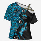 Cronulla-Sutherland Sharks NAIDOC Week 2026 Cross Shoulder Shirt Aboriginal Lizard Dot Painting - 50 Years of Deadly