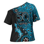 Cronulla-Sutherland Sharks NAIDOC Week 2026 Cross Shoulder Shirt Aboriginal Lizard Dot Painting - 50 Years of Deadly