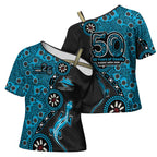 Cronulla-Sutherland Sharks NAIDOC Week 2026 Cross Shoulder Shirt Aboriginal Lizard Dot Painting - 50 Years of Deadly