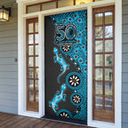 Cronulla-Sutherland Sharks NAIDOC Week 2026 Door Cover Aboriginal Lizard Dot Painting - 50 Years of Deadly
