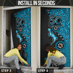 Cronulla-Sutherland Sharks NAIDOC Week 2026 Door Cover Aboriginal Lizard Dot Painting - 50 Years of Deadly
