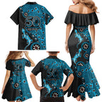 Cronulla-Sutherland Sharks NAIDOC Week 2026 Family Matching Mermaid Dress and Hawaiian Shirt Aboriginal Lizard Dot Painting - 50 Years of Deadly
