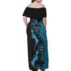 Cronulla-Sutherland Sharks NAIDOC Week 2026 Family Matching Off Shoulder Maxi Dress and Hawaiian Shirt Aboriginal Lizard Dot Painting - 50 Years of Deadly