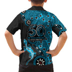 Cronulla-Sutherland Sharks NAIDOC Week 2026 Family Matching Off Shoulder Short Dress and Hawaiian Shirt Aboriginal Lizard Dot Painting - 50 Years of Deadly