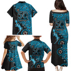 Cronulla-Sutherland Sharks NAIDOC Week 2026 Family Matching Puletasi and Hawaiian Shirt Aboriginal Lizard Dot Painting - 50 Years of Deadly