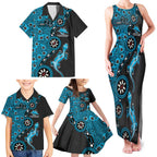 Cronulla-Sutherland Sharks NAIDOC Week 2026 Family Matching Tank Maxi Dress and Hawaiian Shirt Aboriginal Lizard Dot Painting - 50 Years of Deadly