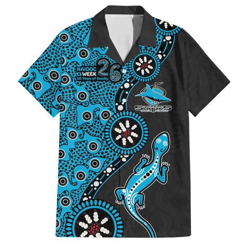 Cronulla-Sutherland Sharks NAIDOC Week 2026 Hawaiian Shirt Aboriginal Lizard Dot Painting - 50 Years of Deadly
