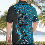 Cronulla-Sutherland Sharks NAIDOC Week 2026 Hawaiian Shirt Aboriginal Lizard Dot Painting - 50 Years of Deadly