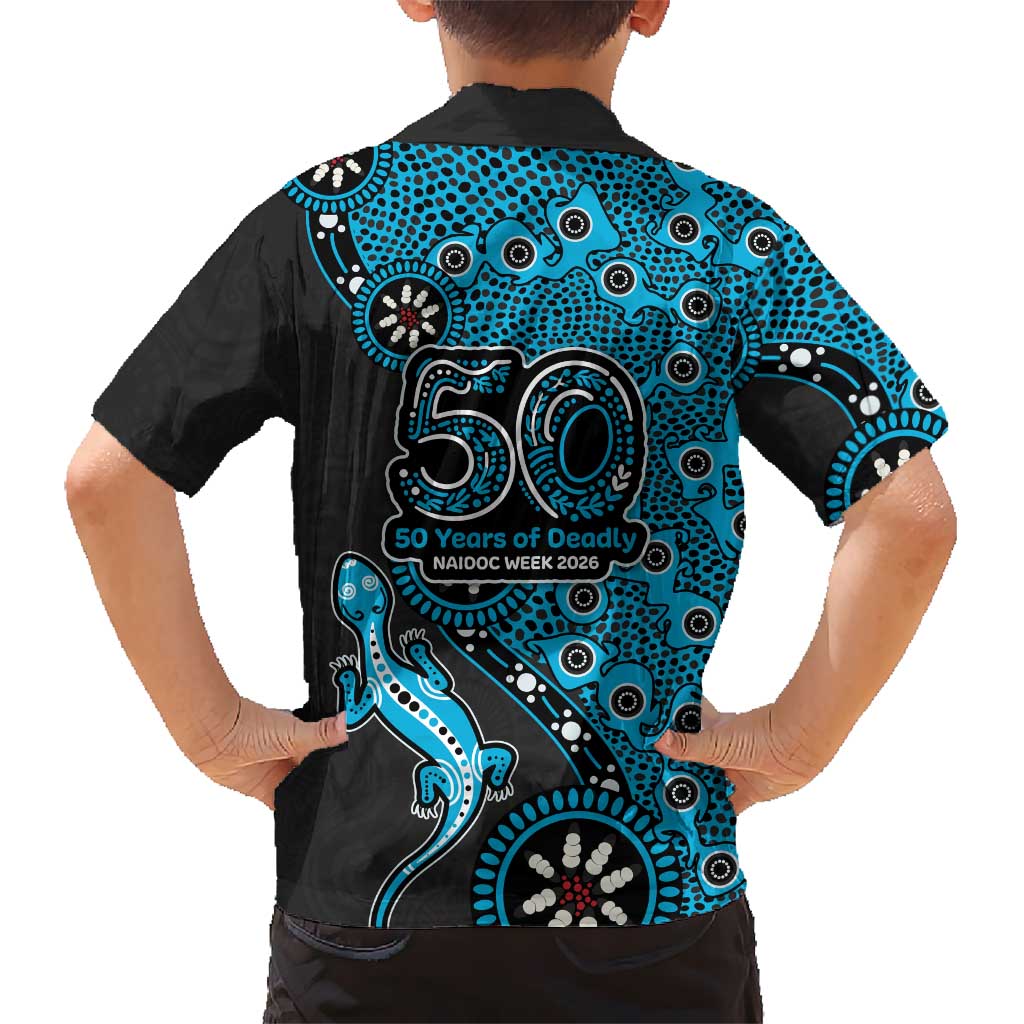 Cronulla-Sutherland Sharks NAIDOC Week 2026 Hawaiian Shirt Aboriginal Lizard Dot Painting - 50 Years of Deadly
