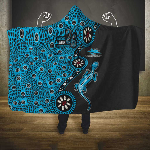 Cronulla-Sutherland Sharks NAIDOC Week 2026 Hooded Blanket Aboriginal Lizard Dot Painting - 50 Years of Deadly