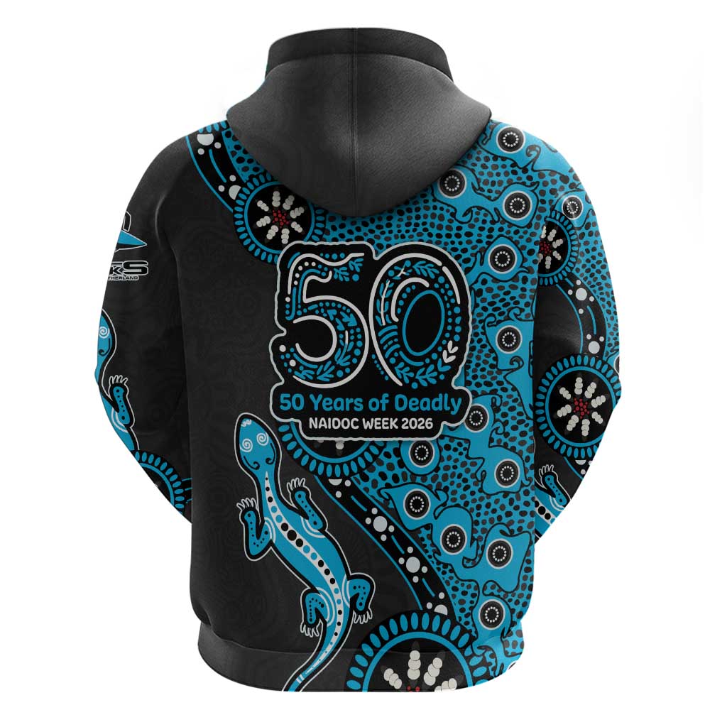 Cronulla-Sutherland Sharks NAIDOC Week 2026 Hoodie Aboriginal Lizard Dot Painting - 50 Years of Deadly