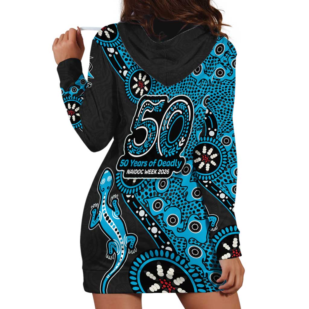 Cronulla-Sutherland Sharks NAIDOC Week 2026 Hoodie Dress Aboriginal Lizard Dot Painting - 50 Years of Deadly