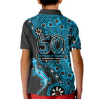 Cronulla-Sutherland Sharks NAIDOC Week 2026 Kid Polo Shirt Aboriginal Lizard Dot Painting - 50 Years of Deadly