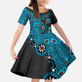 Cronulla-Sutherland Sharks NAIDOC Week 2026 Kid Short Sleeve Dress Aboriginal Lizard Dot Painting - 50 Years of Deadly
